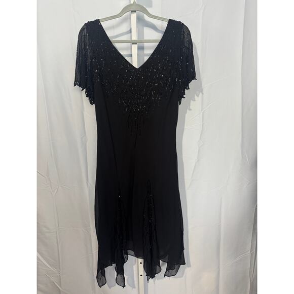 Collection by Barn Black Beaded Dress Size 16 - Picture 1 of 3
